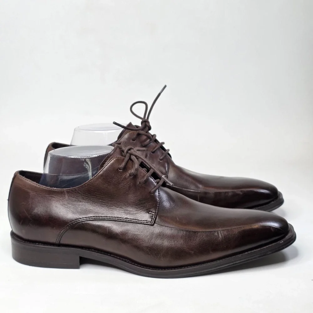 Kenneth Cole Reaction Dress Oxford Shoes Men's Size 9 Dark Brown Leather Classic